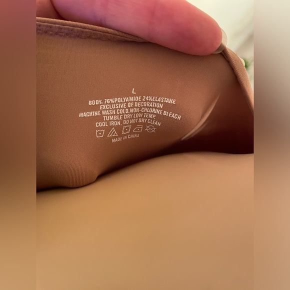 Nude long sleeve cheeky bodysuit - Picture 2 of 3